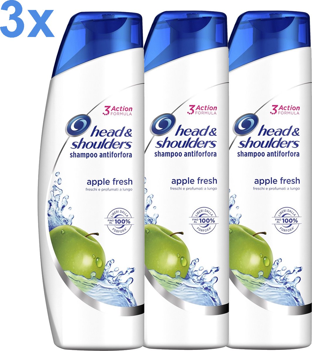 Head & Shoulders - Apple Fresh - Shampoo Antiforfora Anti-Dandred - 3x 400ml - Voordeelverpakking