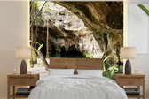 Behang - Fotobehang Meer tussen de grotten bij Quintana Roo in Mexico - Breedte 350 cm x hoogte 350 cm