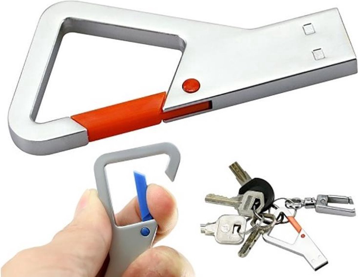 128GB 3.0 Sleutelhanger metaal usb stick -1 jaar garantie – A graden klasse chip