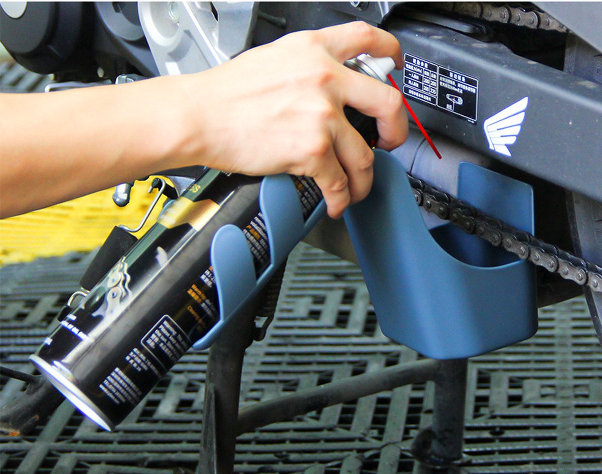Houder Kettingspray | Houder Kettingspray motorfiets | Kettingspray beschermer | Houder Kettingolie fiets | Houder Smeermiddel motorketting