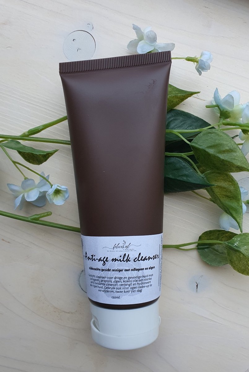 Biologische melk anti-age gezicht reiniger met rhassoul, squalaan en collageen 120ml