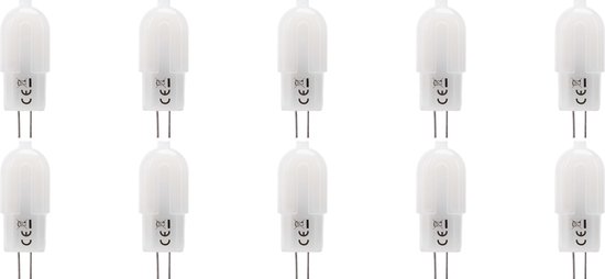 LED Lamp 10 Pack - Velvalux - G4 Fitting - Dimbaar - 2W - Helder/Koud Wit 6000K - Melkwit | Vervangt 20W