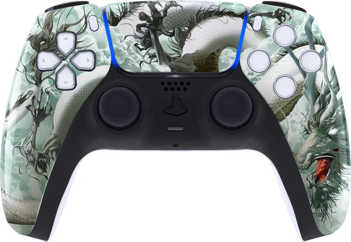 PS5 Draadloze Dualsense Controller – Jade Dragon Custom
