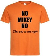 Grappig T-shirt - No Mikey no - toto wolff - f1 - formule 1 - wereldkampioen - Max Verstappen - maat XXL