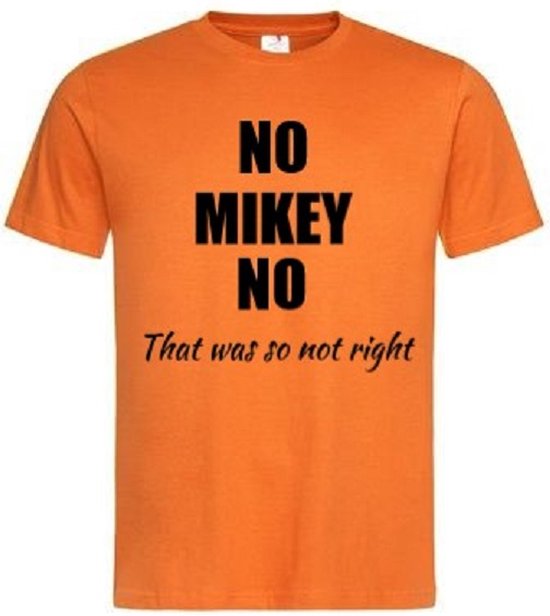 Grappig T-shirt - No Mikey no - toto wolff - f1 - formule 1 - wereldkampioen - Max Verstappen - maat XXL