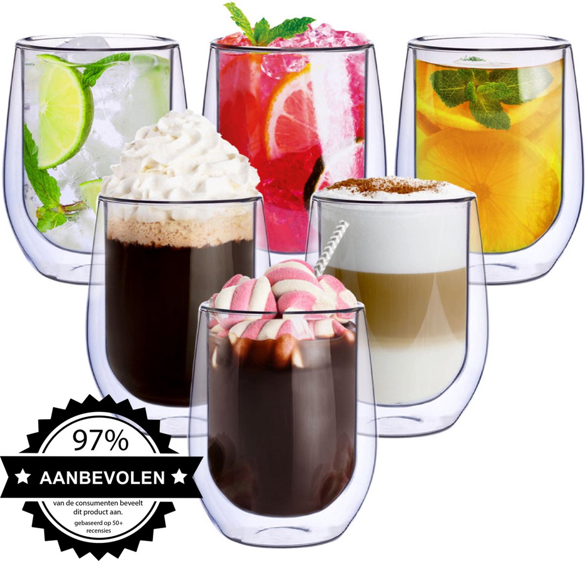 Latte Macchiato Gläser 400ml Doppelwandig 4 Stück