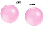 20x Mega Ballon 60 cm roze - Ballon carnaval festival feest party verjaardag landen helium lucht thema
