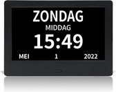 Acestore Dementieklok - Digitale klok - Kalenderklok - Seniorenklok - Alzheimerklok - 8 inch - Klok met datum dag en tijd - Zwart - Inclusief afstandsbediening - Full HD scherm