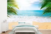 Papier peint - Papier peint photo Plage - Sable - Mer - Palmier - Largeur 450 cm x hauteur 300 cm