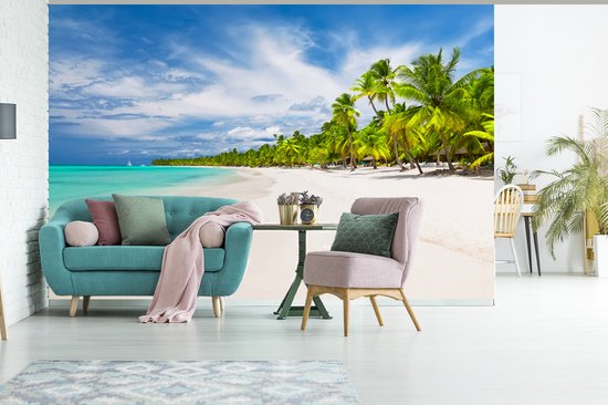 Papier peint - Papier peint photo Plage - Mer - Palmiers - Largeur 420 cm x hauteur 280 cm