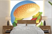 Behang - Fotobehang een volledige hamburger - Breedte 260 cm x hoogte 260 cm