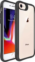 iMoshion Rugged Hybrid Case Coque iPhone SE (2022 / 2020) / 8 / 7 / 6(s) - Zwart / Transparent