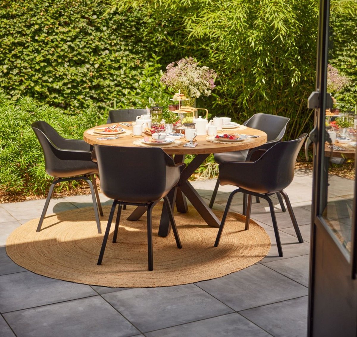 Hartman Sophie armchair chaise de jardin avec accoudoirs - Noir - set de 2