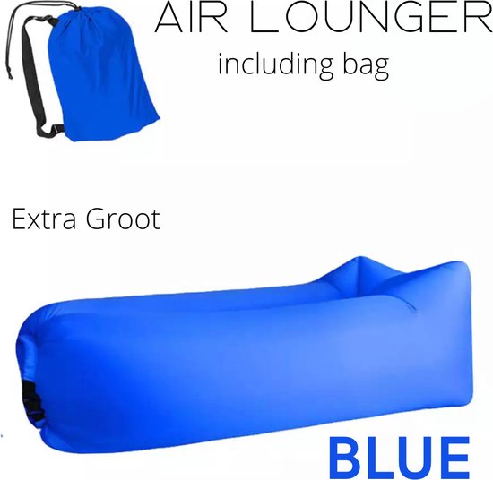 Bleu chaise Air || sac gonflable|| pouf gonflable || XL|| sac de couchage||  Seatzac||... | bol.com