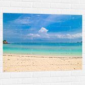 Muursticker - Wit Strand met Helderblauwe Oceaan - 100x75 cm Foto op Muursticker