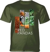T-shirt Protect Red Panda Split Portrait Green 4XL