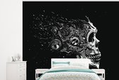 Papier peint photo peint vinyle - Une illustration d'un crâne décoloré largeur 300 cm x hauteur 240 cm - Tirage photo sur papier peint (disponible en 7 tailles)
