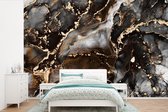Behang - Fotobehang Marmer - Goud - Glitter - Luxe - Breedte 390 cm x hoogte 260 cm