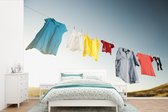 Papier peint photo peint vinyle - Vêtements pour femmes sur corde à linge largeur 330 cm x hauteur 220 cm - Tirage photo sur papier peint (disponible en 7 tailles)