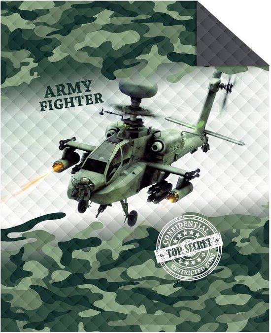 Bedsprei - Army Fighter - Groen - 170x210 cm - Microvezel