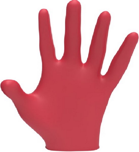 L3VEL3 Gants Nitrile 100pcs - ROUGE ISH - MOYEN