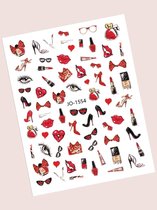 Nagelstickers | Nail art stickers | Valentijn | Zomer | Vakantie | Nagels | Nagelstickers Valentijn | Decoratie | 1 vel