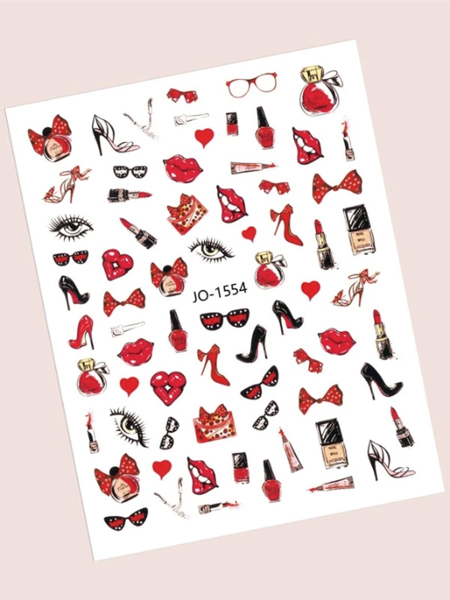 Goedkoopste SALE! Nagelstickers | Nail art stickers | Valentijn | Zomer | Vakantie | Nagels | Nagelstickers Valentijn | Decoratie | 1 vel
