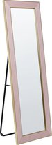 Beliani LAUTREC - Staande spiegel - Roze - Fluweel