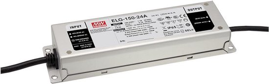 Transformateur LED MeanWell - 24V - Max. 150 Watt - Étanche - IP65