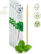 green-goose® Seedz Bloeipotlood in Plantbare Verpakking | 4 Doosjes (van 4 Stuks) | Munt | Duurzaam en Circulair | USE, PLANT, EAT, REPEAT | Plant een Boom!