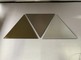 Driehoekspiegels - driehoek plakspiegels- muurdecoratie - brons, goud en zilver
