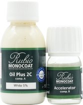 Rubio Monocoat Oil Plus 2C - Ecologische Houtolie in 1 Laag voor Binnenshuis - White 5%, 130 ml
