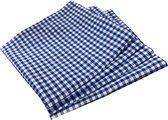 4 Geruit Servetten Kleine Blauwe ruit 40 x 40 (Strijkvrij) - boerenbont - picknick - gezoomd