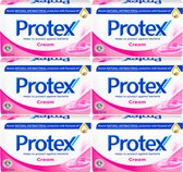 Protex Handzeep Cream - Antibacteriële Handzeep - 6 x 90g - Voor Gezicht en Lichaam - Soap - Zeep Blok - Handzeep Voordeelverpakking