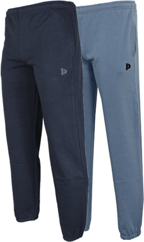 2-Pack Donnay Joggingbroek met elastiek - Sportbroek - Heren - Maat XL - Navy & Blue grey (485)