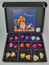 Hartjes Box met Chocolade Hartjes & Mystery Card 'Fijne Sinterklaas' met persoonlijke (video) boodschap | Valentijnsdag | Moederdag | Vaderdag | Verjaardag | Chocoladecadeau | liefdevol cadeau