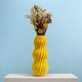 Slimprint Vase AQUA, Jaune, Vase pour Fleurs séchées, 40 cm de Haut, Plastique Végétal