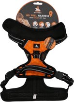 À pois! PRO Harness No-Pull - Harnais pour chien avec étiquette QR - Harnais pour chien anti traction - Imperméable - Tour de poitrine 56-58 cm - Taille S - Oranje
