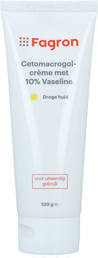 Fagron Cetomacrogolcrème 10 Vaseline 100 Gr Bol 6303