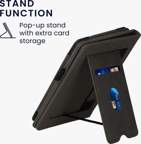 kwmobile e-reader hoesje geschikt voor Kobo Clara 2E hoes - E reader flip case van kunstleer - Ereader cover met stand - In donkergrijs van kwmobile — afbeelding 4