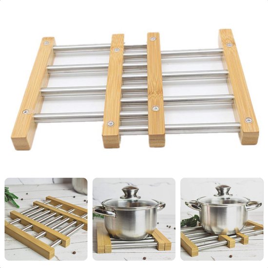 WMF Hot Pot 632106030 Coaster, Simple and functional design, extendable, Mat Cromargan, Dishwasher safe