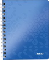 Leitz WOW Spiraalgebonden A5 Notitieboek met Kunststof Kaft - 80 Vel - Gelijnd - Blauw