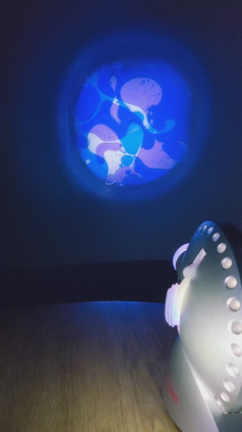 Mathmos Space Projector Zilver – Kleurenschijf Paars/Blauw