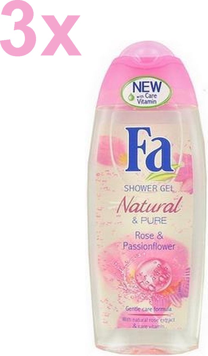 Fa - Natural Rose & Passionflower - Douchegel - 3x 250ml