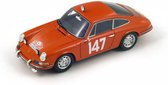 The 1:43 Diecast modelcar of the Porsche 911T #147 of the Rally of Monte Carlo 1965 The drivers were Linge and Falk. The manufacturer of the scalemodel is Spark.