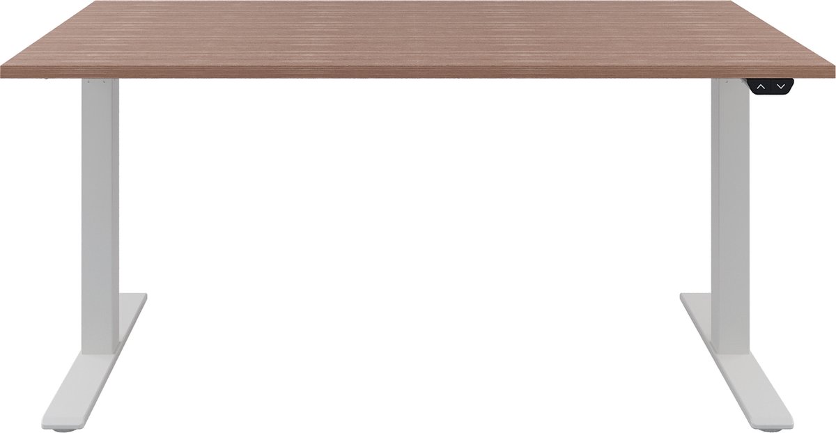 Zit sta bureau  Zit sta bureau elektrisch  Havanna bureaublad  Wit onderstel  120 x 80 cm-- blad- onderstel- x80