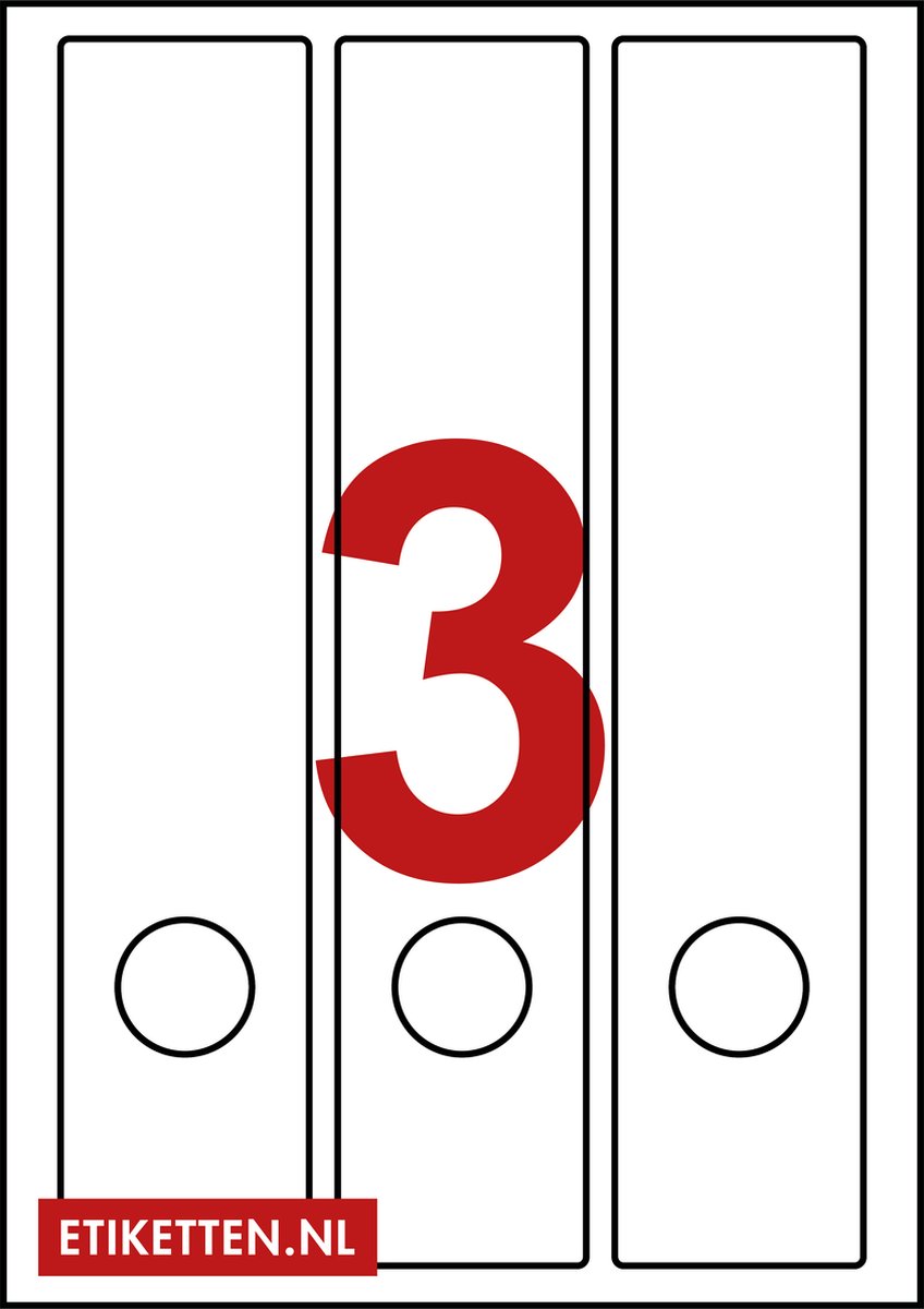 Master Etiketten - Etiketten op A4 Vel - 60 x 280 mm - 3 stickers per vel - 100 vel