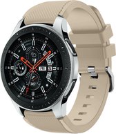 Strap-it Siliconen smartwatch bandje - geschikt voor Samsung Galaxy Watch 1 46mm / Galaxy Watch 3 45mm / Gear S3 Classic & Frontier - beige