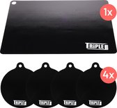 Triple J® Inductie Beschermer en Afdekplaat voor Kookplaat – ⌀ 22cm en 35cm x 25cm