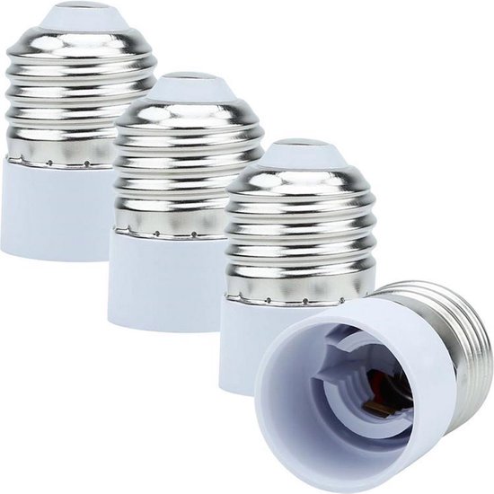 Adaptateur de culot de lampe INTIRILIFE E27 à E14 en blanc - 4x adaptateur  de lampe
